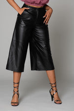 70's culotte style wide leather pants - Image n°4