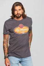Vintage gray t-shirt Le Mans automobile - Image n°1