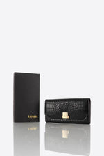 Croc effect clutch wallet - Image n°1