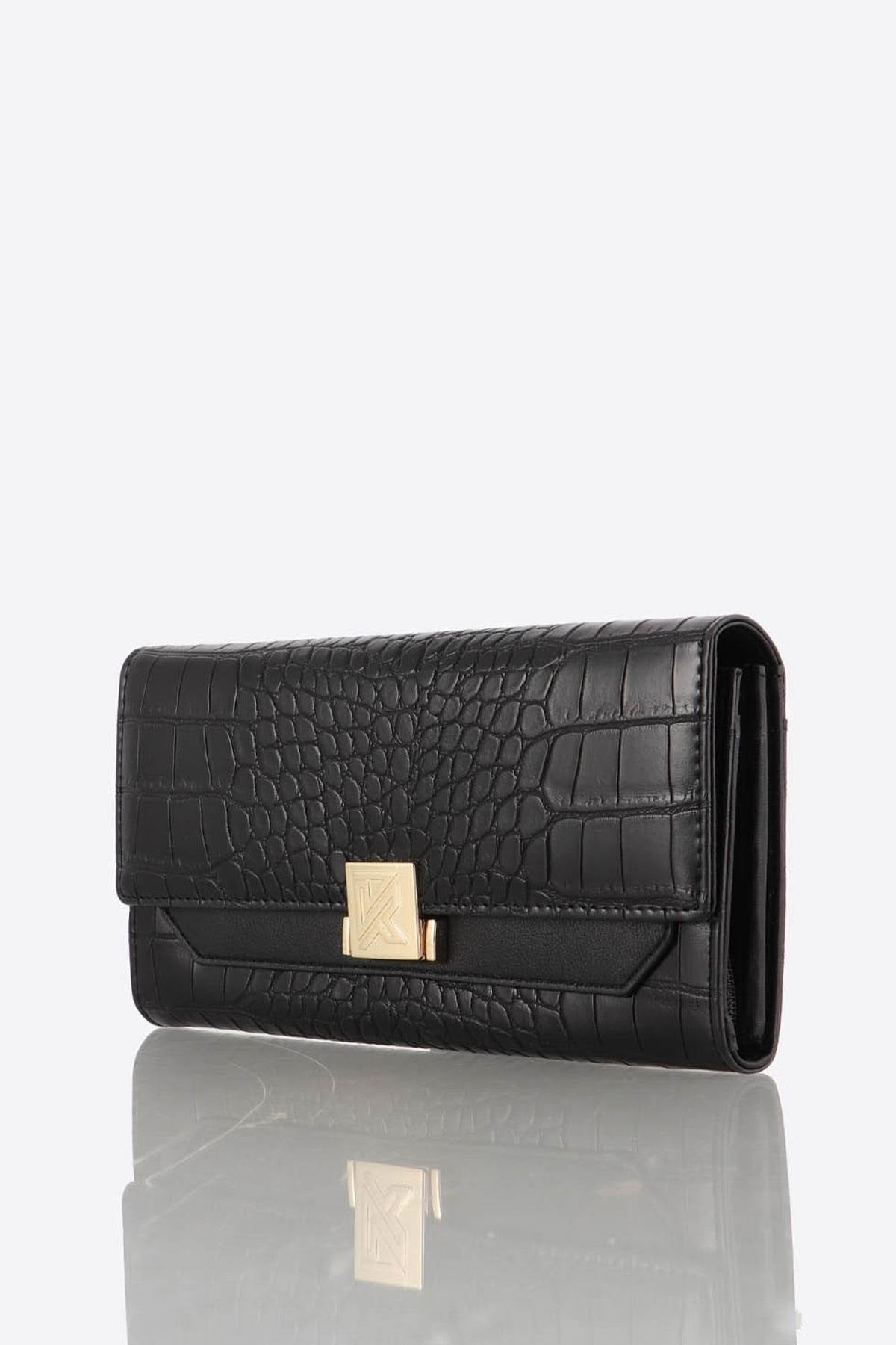 Croc effect clutch wallet - Image n°3