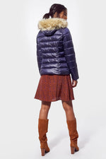 Women's blue down jacket - Image n°4