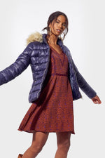 Women's blue down jacket - Image n°1