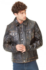 Vintage cowhide leather jacket - Image n°4
