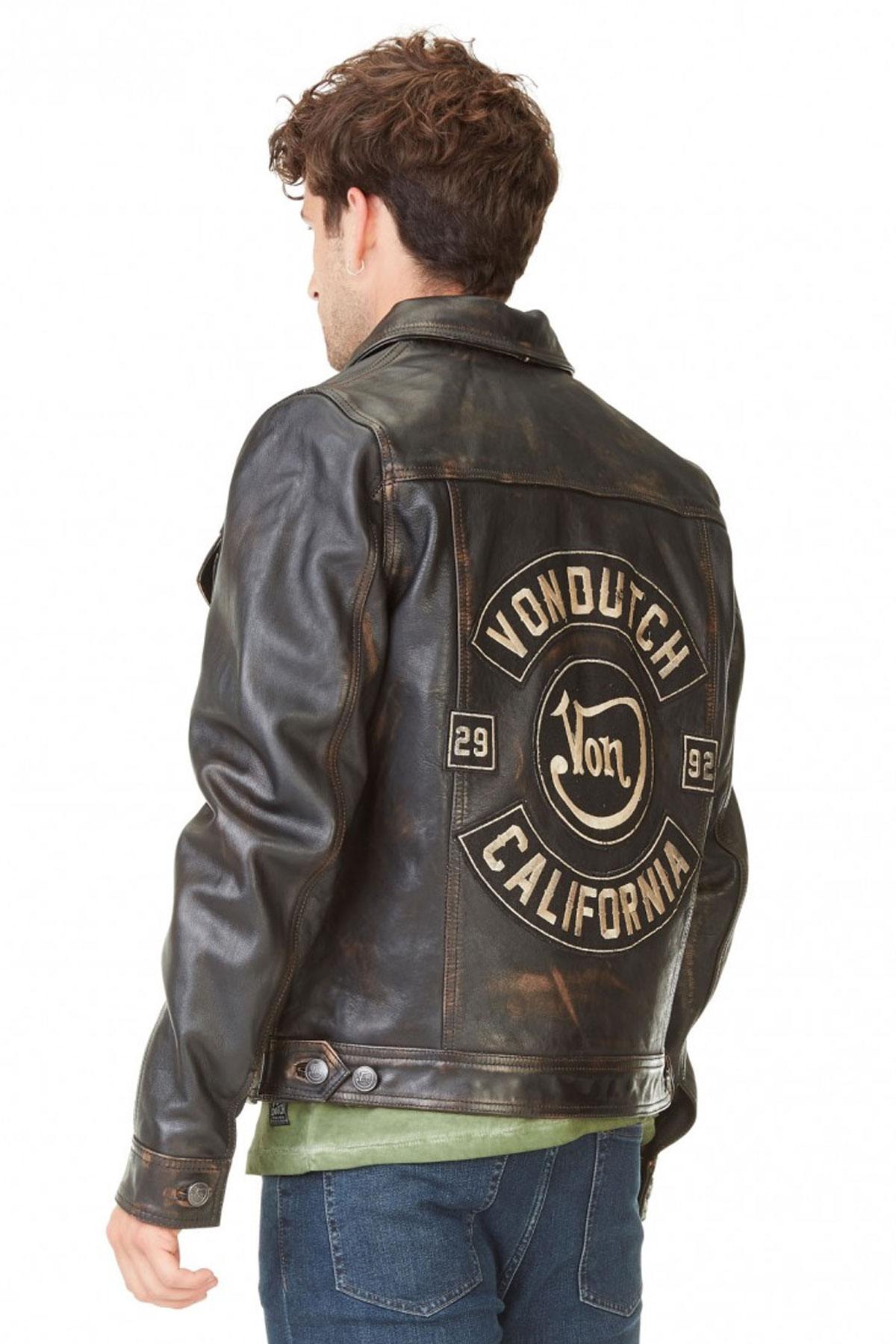 Vintage cowhide leather jacket - Image n°5