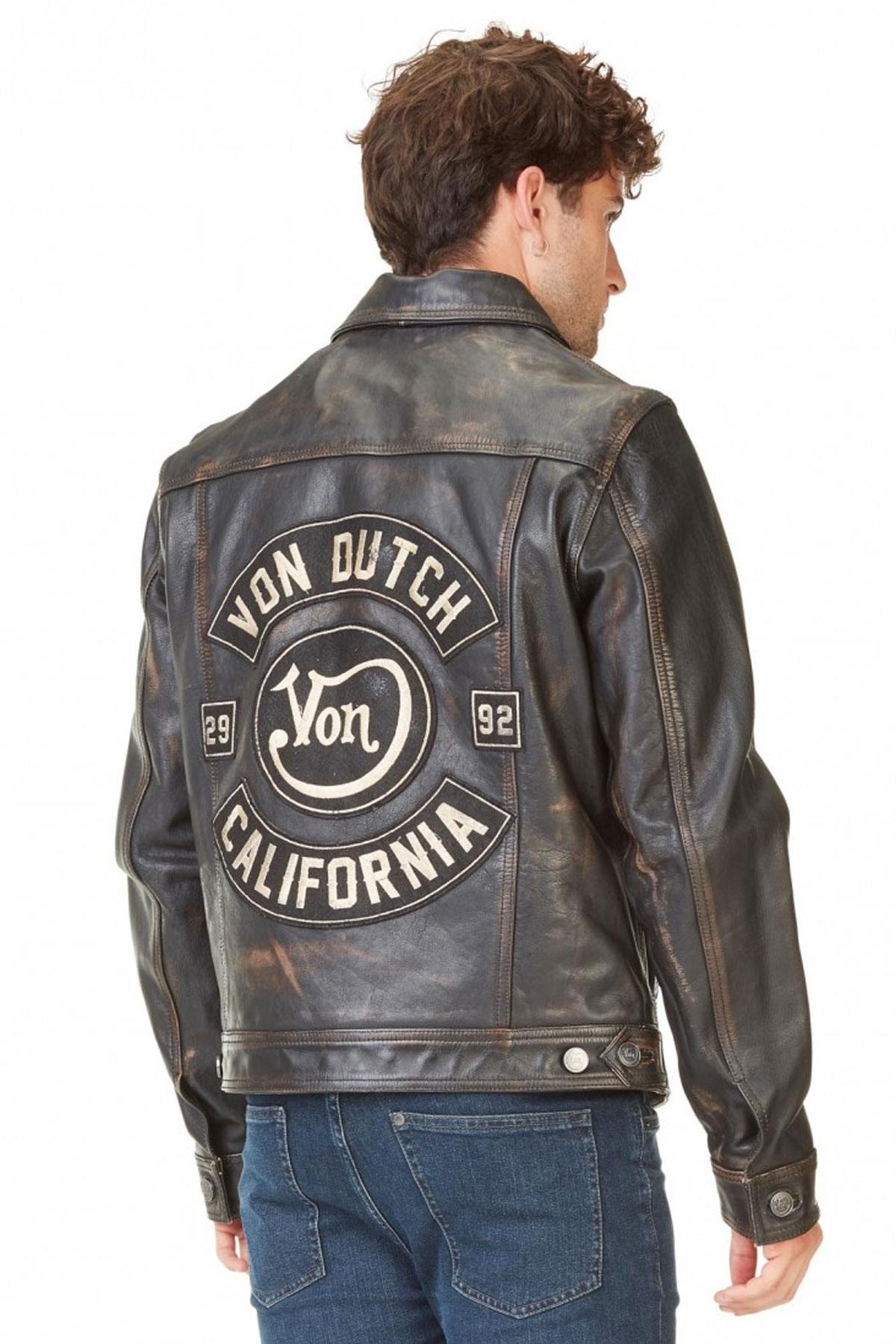 Vintage cowhide leather jacket - Image n°1