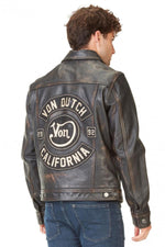 Vintage cowhide leather jacket - Image n°1