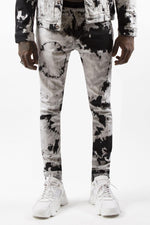 Black and white patterned fashion jeans - Image n°2