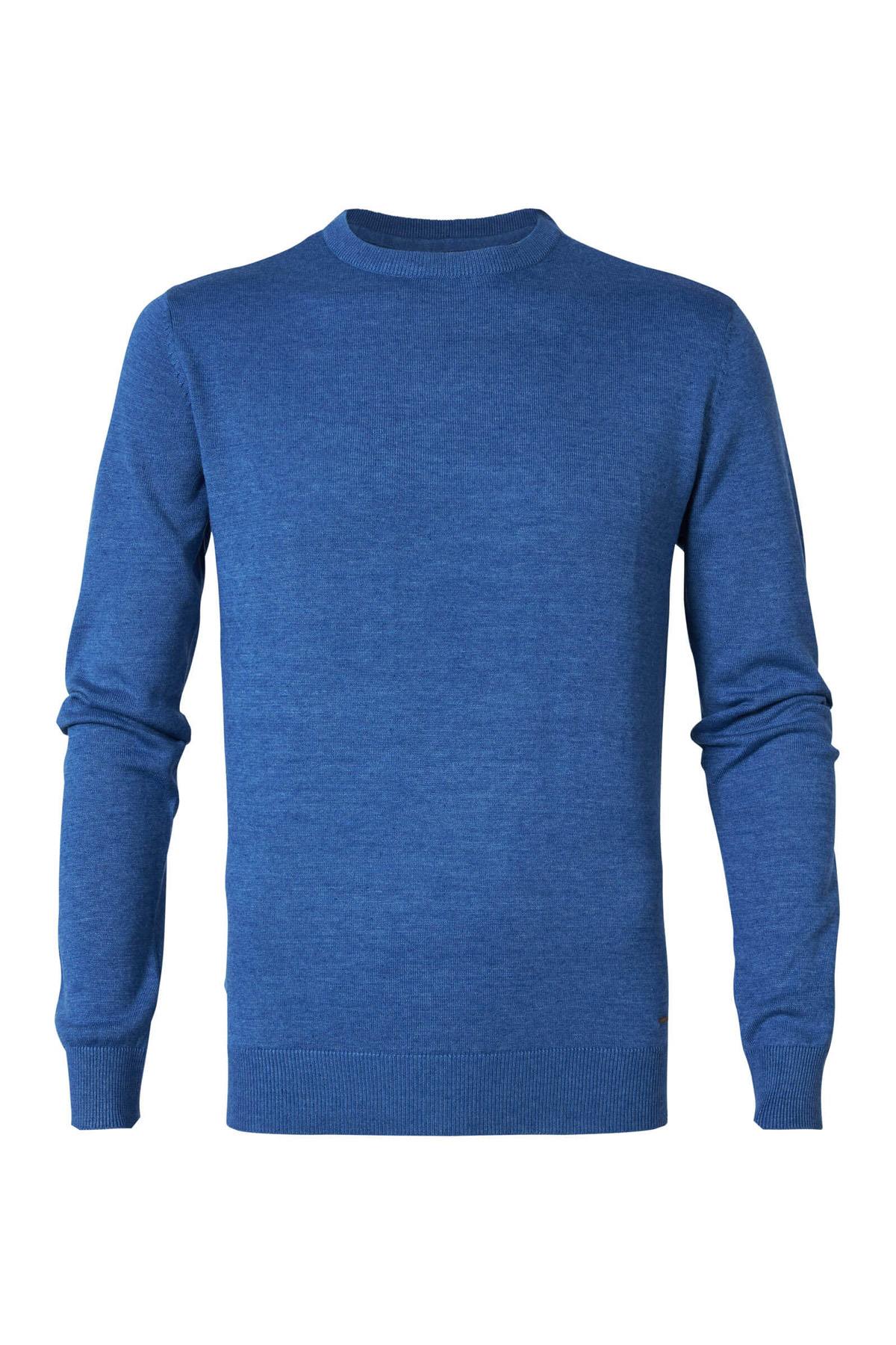 Azure blue fine knit sweater - Image n°4