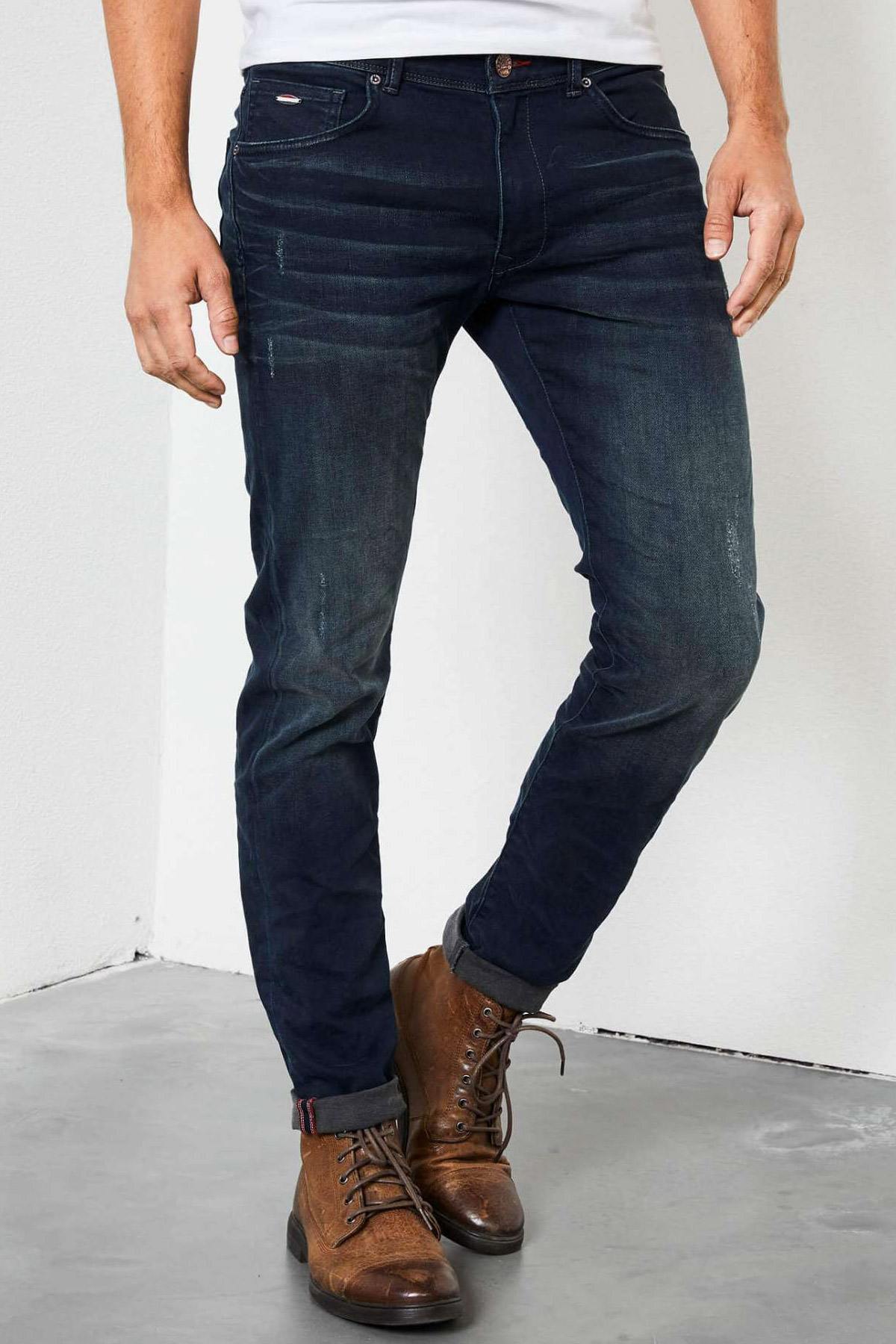 Slim fit vintage blue jeans - Image n°1