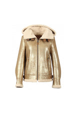 Gold faux leather bomber - Image n°9