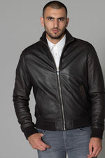 Dark brown leather jacket - Image n°4