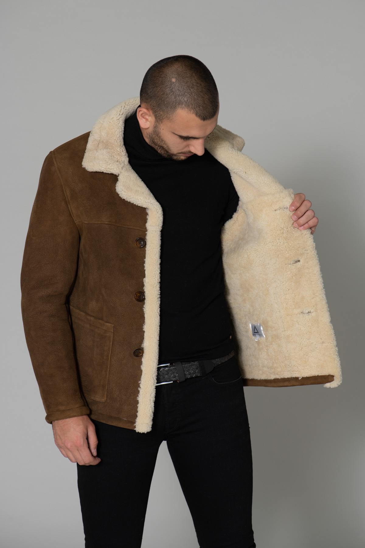 Men's shearling jacket - Image n°4
