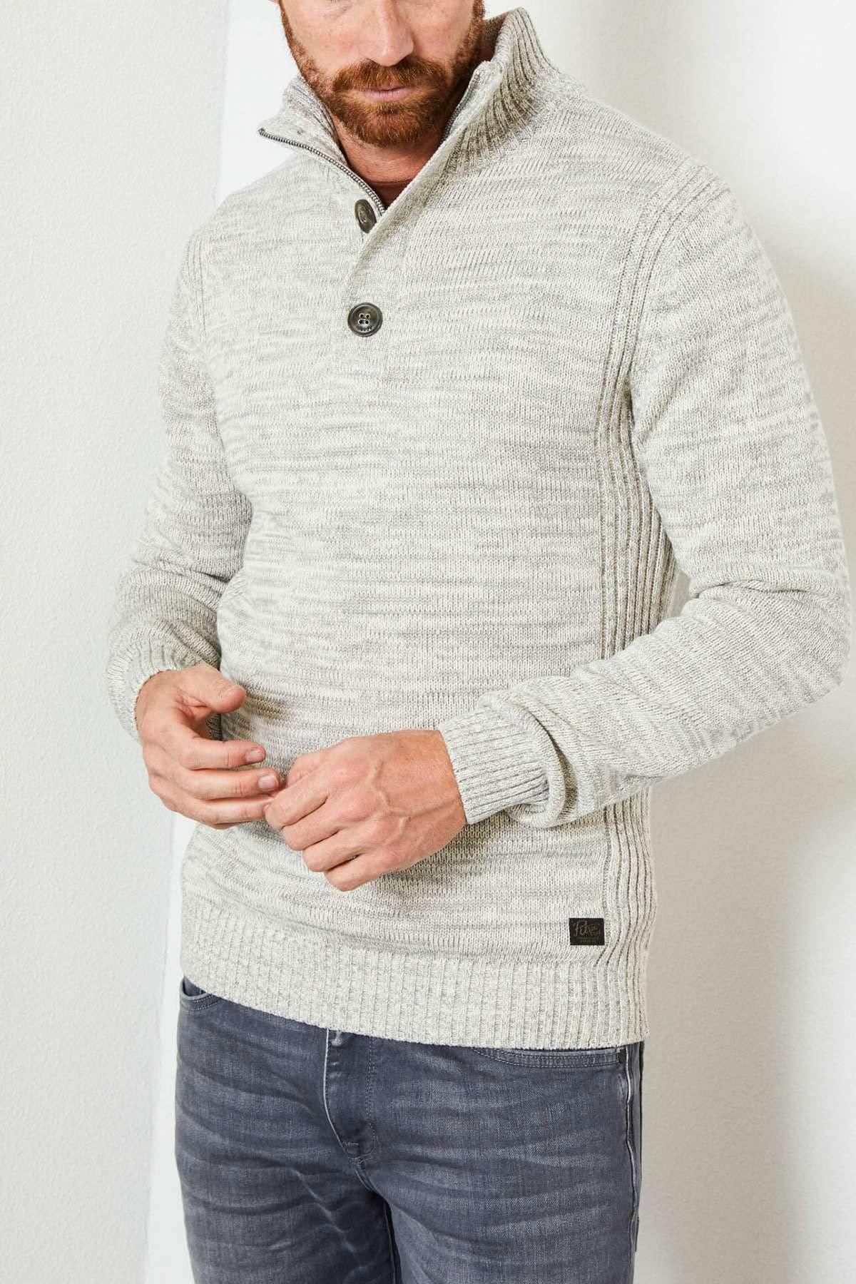 Knit sweater with high collar - Image n°1