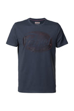 Blue gray tshirt with chest logo - Image n°1