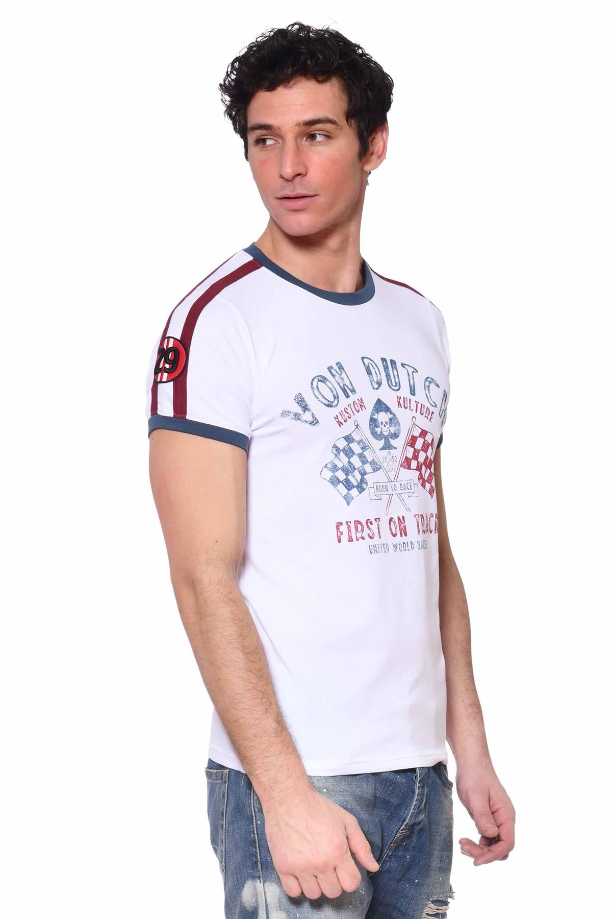 White Racer round neck t-shirt - Image n°3