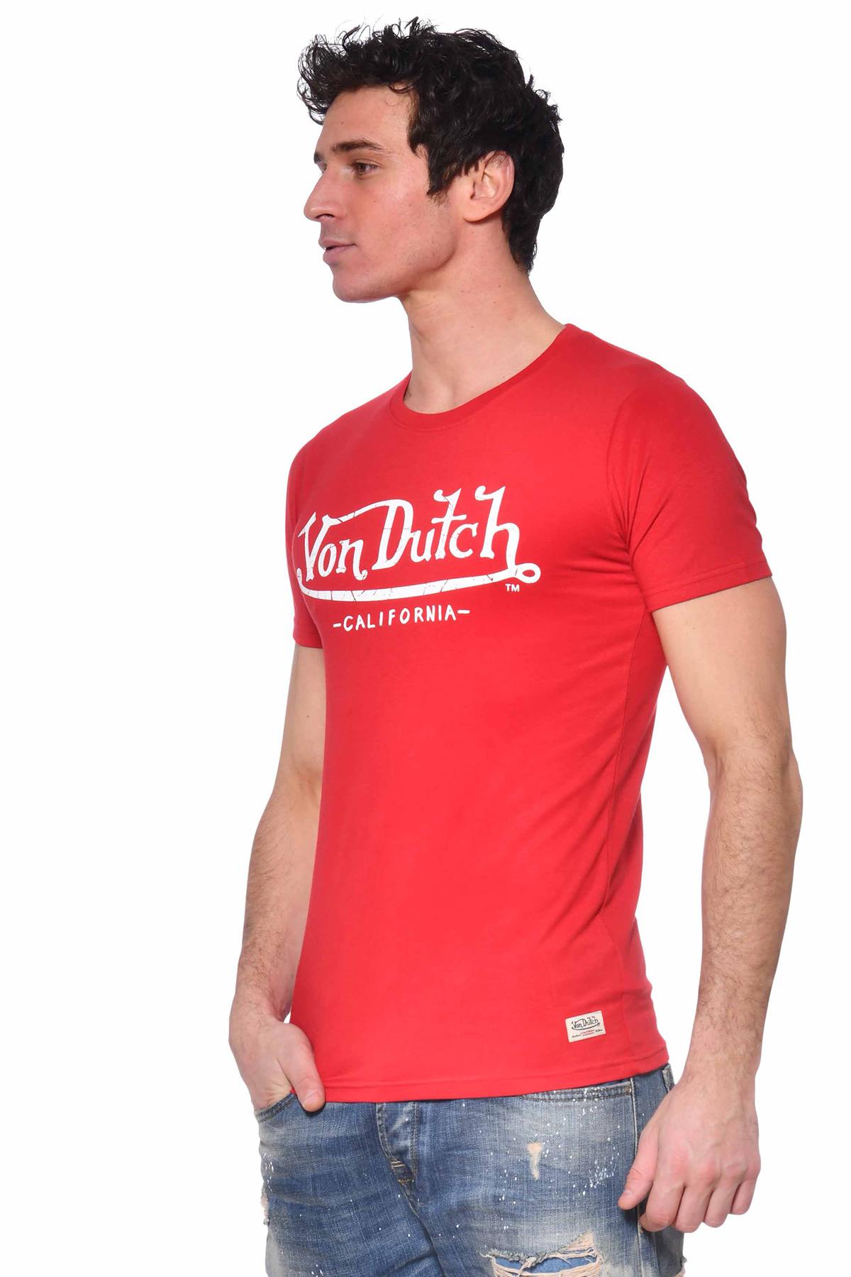  Red cotton elastane t-shirt - Image n°2