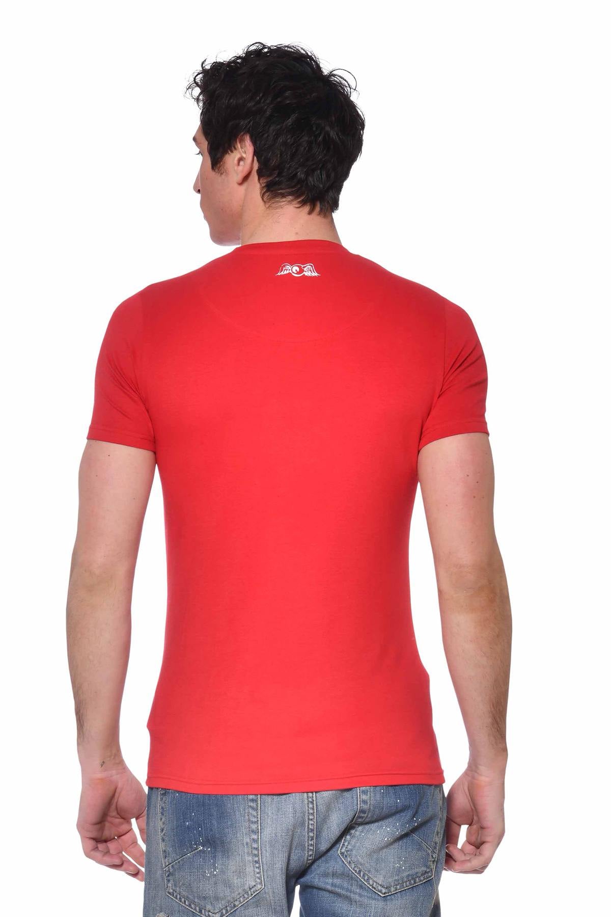  Red cotton elastane t-shirt - Image n°3