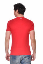  Red cotton elastane t-shirt - Image n°3