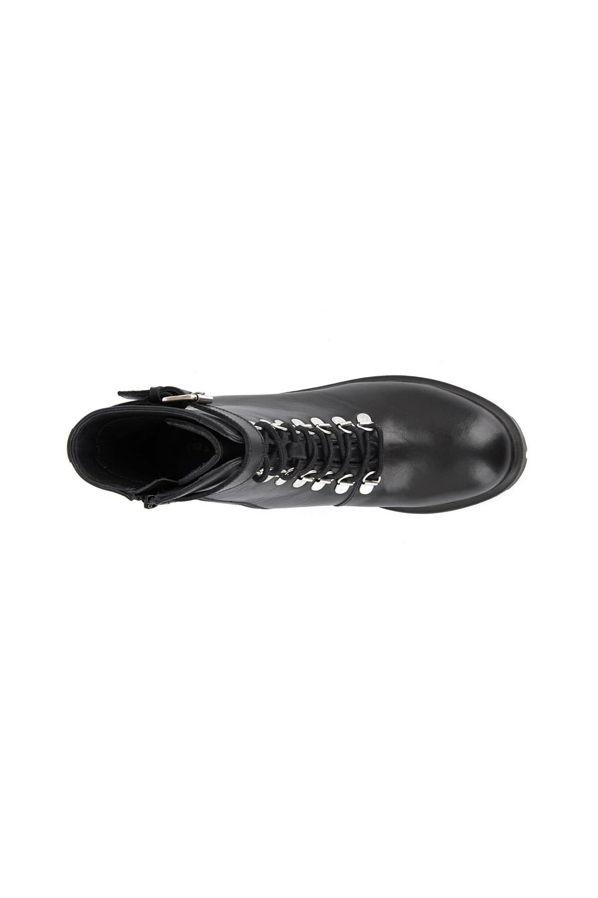 Black ranger boots in genuine leather - Image n°2