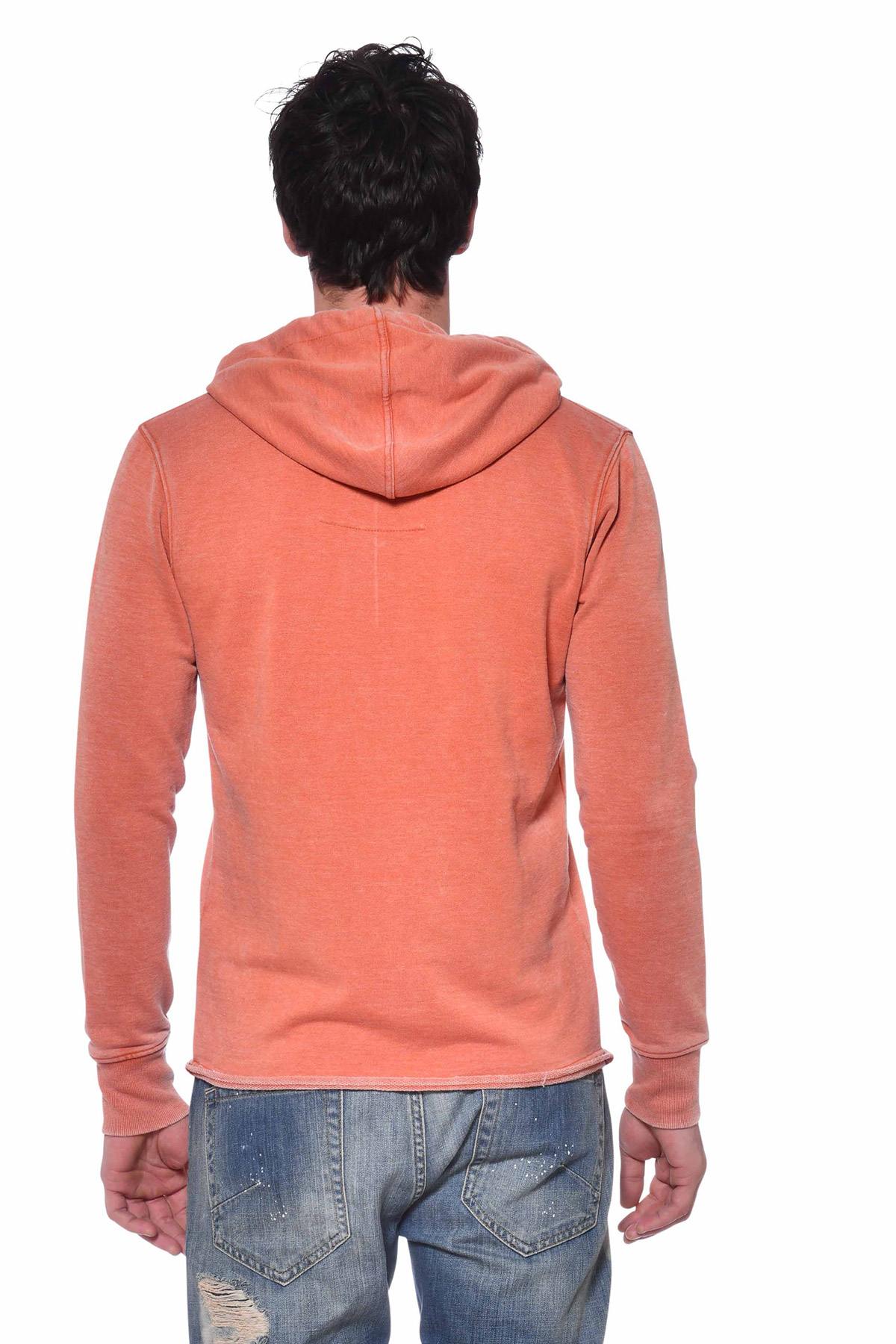 Orange hooded sweatshirt - Image n°2