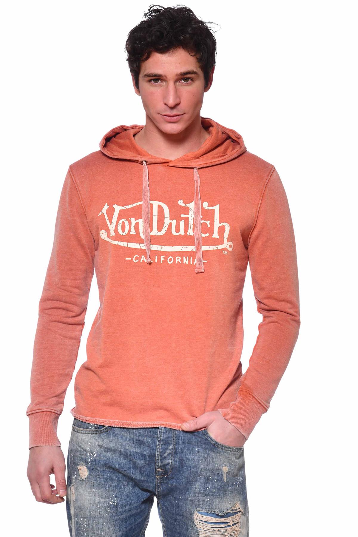 Orange hooded sweatshirt - Image n°1