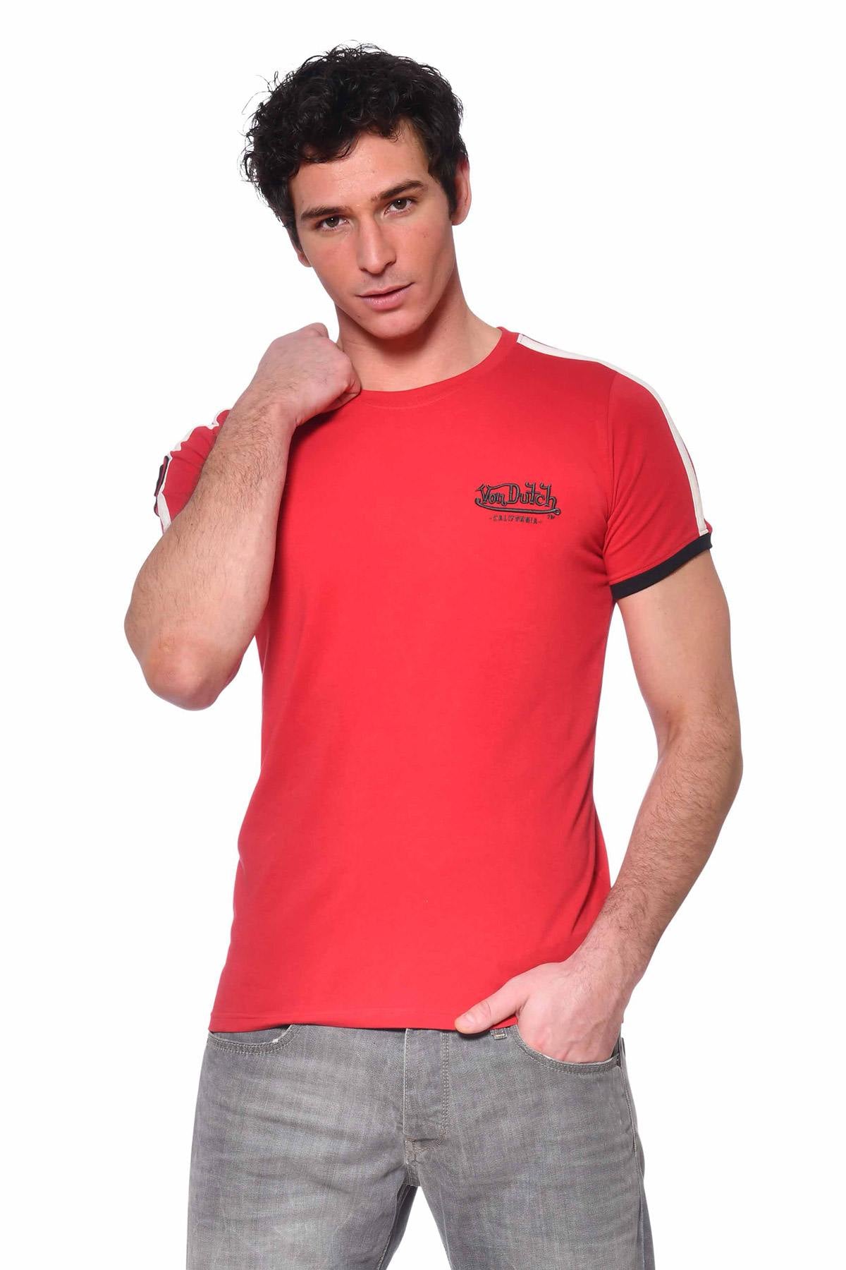Red round neck t-shirt - Image n°1