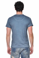 Blue worn-effect t-shirt - Image n°2