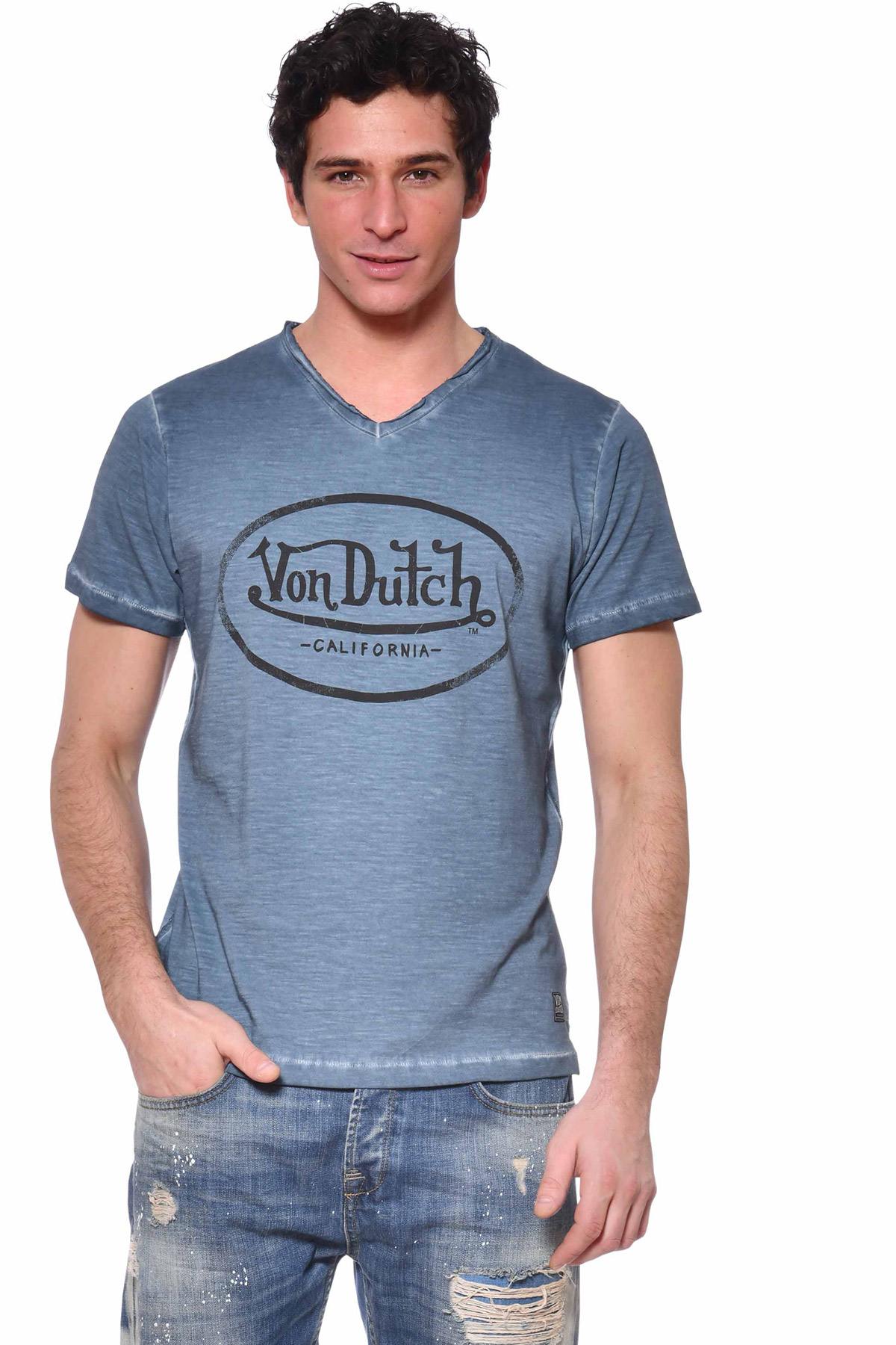 Blue worn-effect t-shirt - Image n°3