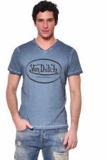 Blue worn-effect t-shirt - Image n°3
