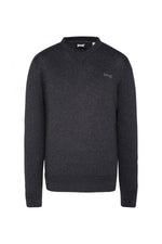Men's anthracite sweater with V-neck - Image n°2