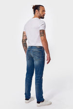 Slim fit faded blue jeans - Image n°2