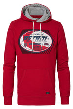 Red hoodie with belly pocket - Image n°4
