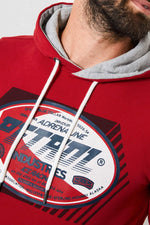 Red hoodie with belly pocket - Image n°3