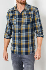 Blue and yellow checked shirt - Image n°1