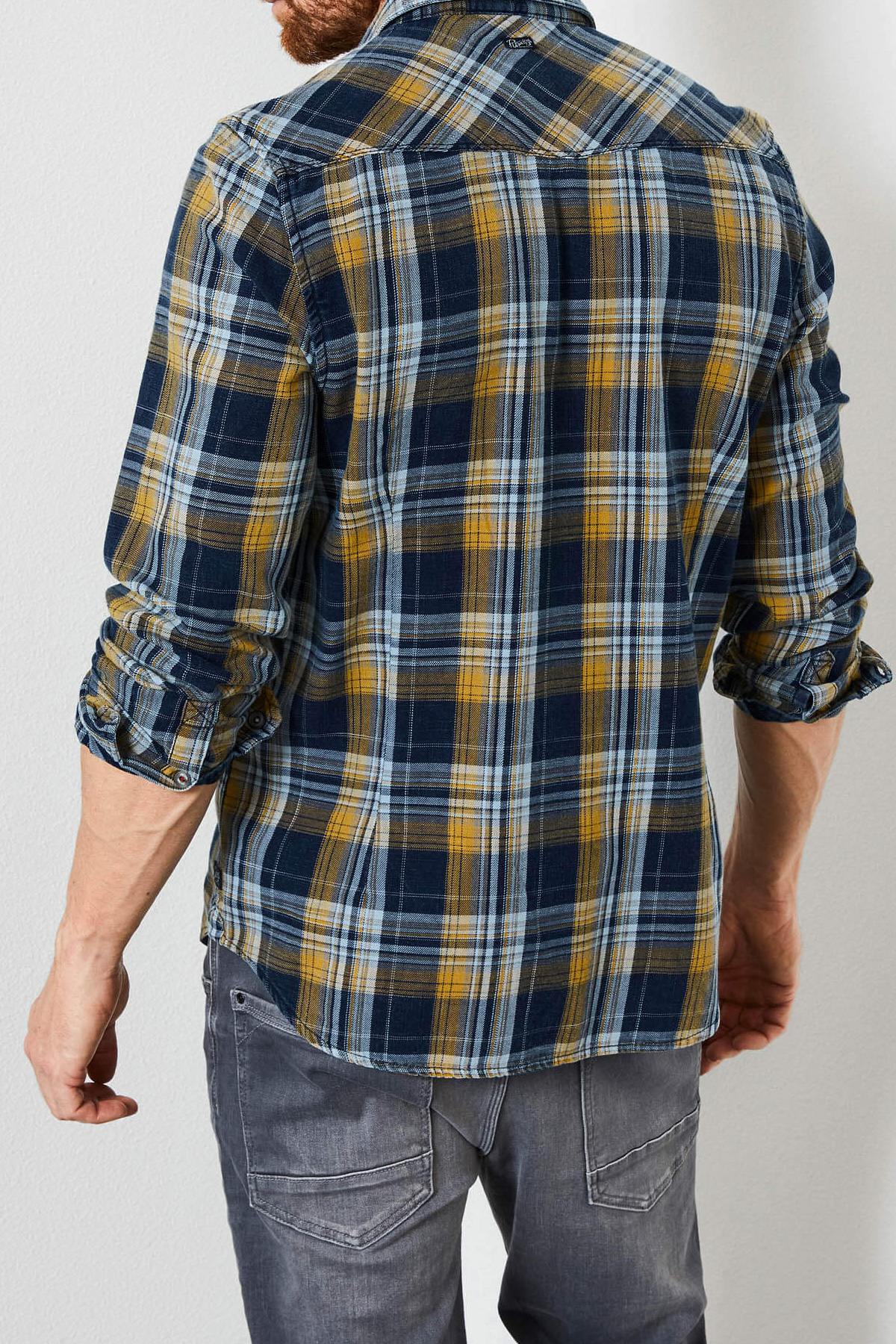 Blue and yellow checked shirt - Image n°3