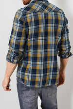 Blue and yellow checked shirt - Image n°3