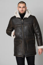 Brown shearling coat - Image n°3