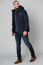 Men's navy blue parka - Image n°2