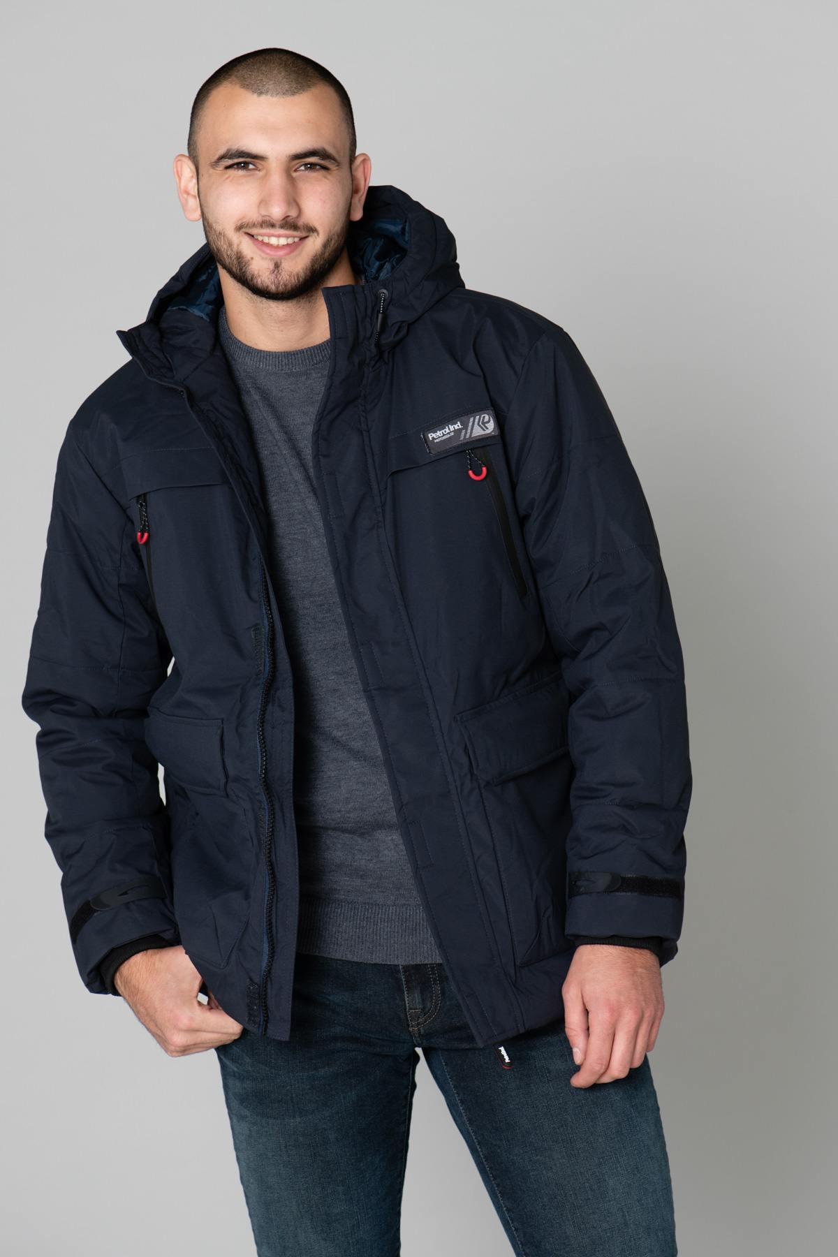 Men's navy blue parka - Image n°4