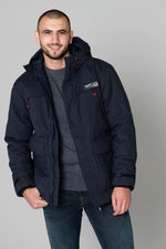 Men's navy blue parka - Image n°4