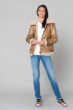 Gold faux leather bomber - Image n°2