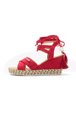 Red wedge sandals - Image n°2