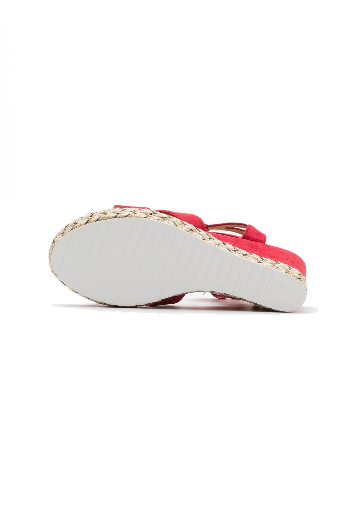 Red wedge sandals - Image n°5