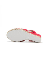 Red wedge sandals - Image n°5