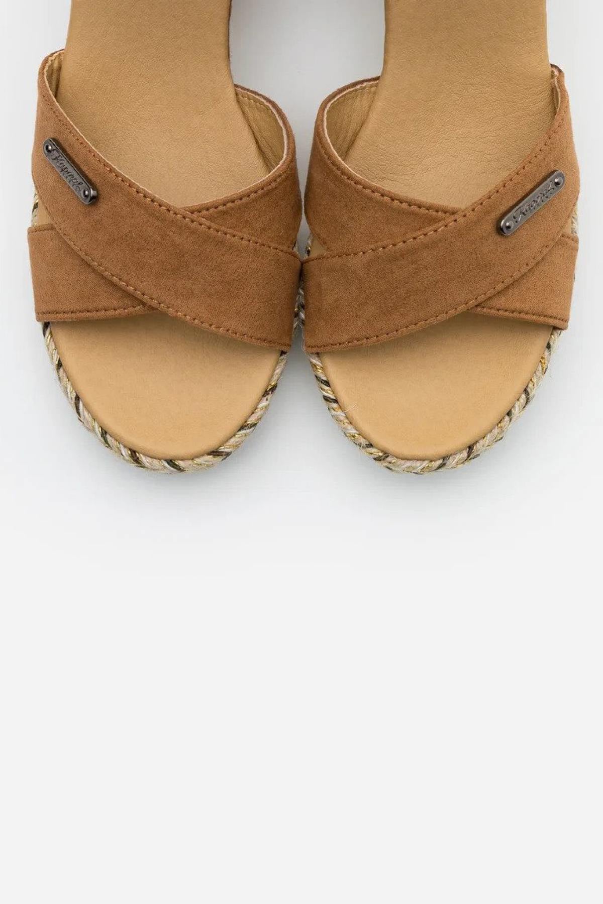 Brown wedge sandals - Image n°5