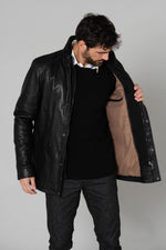 Genuine leather over-jacket with facing - Image n°5