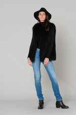 Black fur sleeveless vest - Image n°2