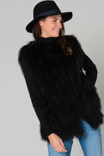 Black fur sleeveless vest - Image n°4