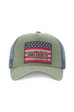 Khaki green American flag cap - Image n°1