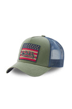 Khaki green American flag cap - Image n°2